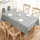 Heavy Duty Vinyl Tablecloth with Flannel Backing Waterproof Oil-Proof Plastic Table Cloth Stain-Resistant Wipeable Rectangle or Square Table Cover for Dining, Camping (Granite, 52X70 Inch)