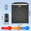 Double Sleeping Bag for Adults Men Women, XL Queen Size Two Person Sleeping Bag for All Season Camping Hiking Backpacking 2 Person Sleeping Bags for Cold Weather & Warm