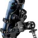 BRCOVAN Motorcycle Fork Stem Phone Mount with Vibration Dampener, Adjustable Heavy Duty Motorcycle Cellphone Holder Fit Stem Tubes 12mm-25.4mm in Diameter, Compatible with 5.4''-7.2'' Smartphones