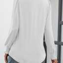 ATHMILE Fall Long Sleeve Shirts for Women Business Casual Crewneck Tops Dressy Blouses with Smocked Cuffs Teacher Outfits (XXL)