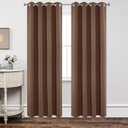 Joydeco Blackout Curtains 108 Inch Length 2 Panels Set, Thermal Insulated Long Curtains& Drapes 2 Burg, Room Darkening Grommet Drapes for Living Room Bedroom Window (W52 x L108 Inch, Brown)