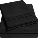 1500 Supreme Collection King Sheet Sets Black - Luxury Hotel Bed Sheets and Pillowcase Set for King Mattress - Extra Soft, Elastic Corner Straps, Deep Pocket Sheets, King Black