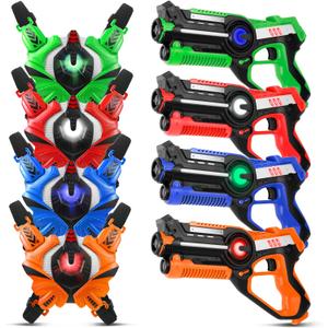 Laser Tag, Laser Tag Guns Set of 4 with Vests, Infrared Lazer Tags Game, Lazer Tags Set 4 Player for Kids Adults, Toys for Kids Ages 6 7 8 9 10 11 12+ Year Old Boy Birthday
