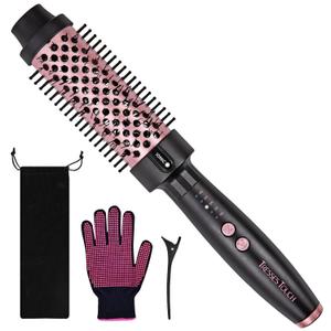 Ionic Thermal Brush, 1.5 Inch Thermal Round Brush, Heated Curling Brushes Makes Hair Smoother Get Natural Curls, 5 Temp Settings, Universal Voltage for Travel, Easy to Use, Rose Gold