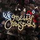 Britrio Merry Christmas Neon Sign Christmas Party LED Neon Light Wall Decoration for Bedroom Holiday Business Store Window Home Decor Hanging Ornament Xmas Gift Indoor 5V USB 15.75 Warm White