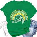 St Patricks Day Shirt Women St Patty's Day T-Shirt Lucky Shamrock Tee Irish Shamrock Tops (Green, L)