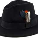 Classic Fedora Hats for Men & Women Wide Brim Felt Hat Panama Dress Fedora Hat