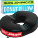 PT ENDORSED Donut Pillow for Tailbone Pain Relief - Hemorrhoid Pillow for Sitting, Orthopedic Donut Seat Cushion for Pressure Relief, Post Surgery, Postpartum Pregnancy, Lifting Cushions for Coccyx