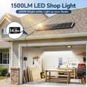 Solar Shed Light with Pull Cord, 1500LM LED Bars,6500K 2-Pack