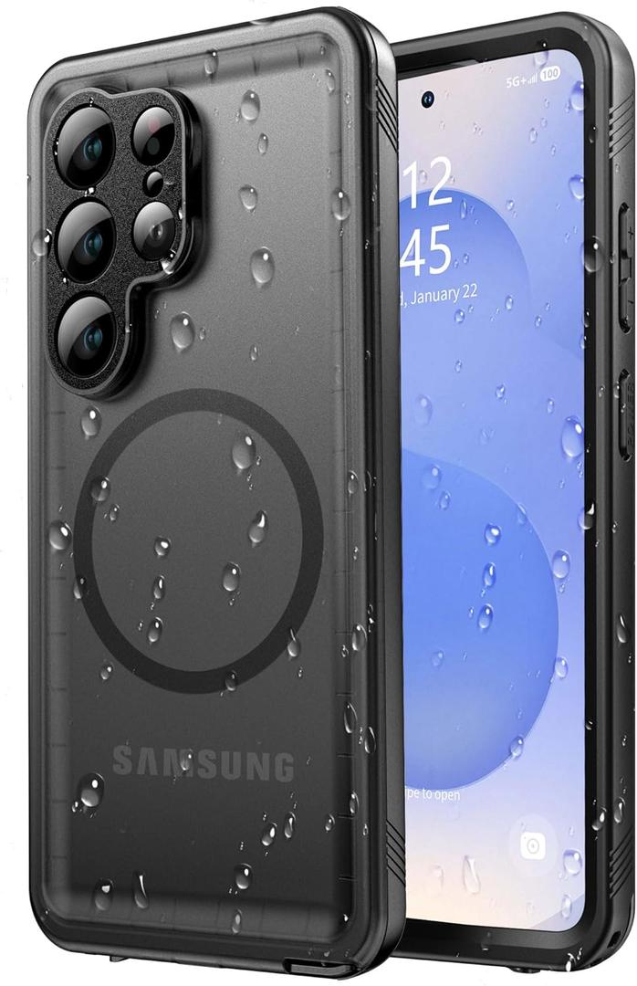 SPORTLINK for Samsung Galaxy S26 Ultra Case, IP68 Waterproof Dustproof Military 360 Full Body Heavy Duty Shockproof Protective with Camera Screen Protector S 26 Phone Front Back Cover 6.9" Mag/Black