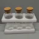 Glass Laundry Detergent Dispenser Set with Cork Lids, Fabric Softener Dispenser, Easy Pour 3 Pack Laundry Bottles, Liquid Detergent Containers, Scent Booster & Bleach Container for Laundry Room