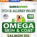15 Pack of BARK&SPARK Omega 3 for Dogs - 180 Fish Oil Treats for Dog Shedding, Skin Allergy Chews, Itch Relief, Hot Spots Treatment - Joint Health - Skin and Coat Supplement - EPA & DHA Fatty Acids - Salmon Oil , BB 7/2028