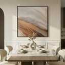 Extra Large Framed Neutral Abstract Wall Art for Living Room, Oversized Square Modern Canvas Prints Paintings, Beige and Earth Tone Pictures for Hallway Dining Bedroom Office Wall Decor 40x40 In
