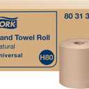 Tork Hand Towel Roll Natural H80, Universal, 100% Recycled Fiber, 6 Rolls x 800 ft, 8031300