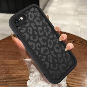 Compatible with iPhone 7/8/SE 2020 Case, Cheetah Print Shockproof Soft TPU Protective Cover for Women Girls, Slim Anti Scratch Leopard Case for iPhone 7/8/SE 2020 4.7 Inch, Black