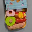 Pretend Play Fast Food Set,Play Food for Kids with Take Apart Burger and Hot Dog Plastic Toys Food,Play Kitchen Accessories Role Play Toys Christmas Birthday Gift for Kids Toddler Boys Girls, child-size