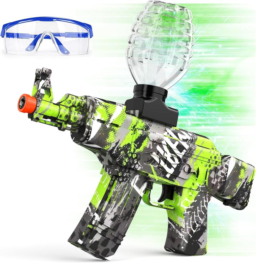 Anstoy Electric with Gel Gun Blaster AEG AKM-47 Splat Gun Automatic Toy Gun for Christmas, Halloween, Birthday Gift, Adults, Ages 14+