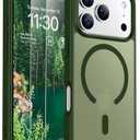 SPIDERCASE Magnetic for iPhone 17 Pro Max Case, Translucent Matte Case with 2PCS Tempered Glass Screen Protector Anti-Scratch Anti-Fingeprint Slim Phone Case for iPhone 17 Pro Max 6.9'', Green