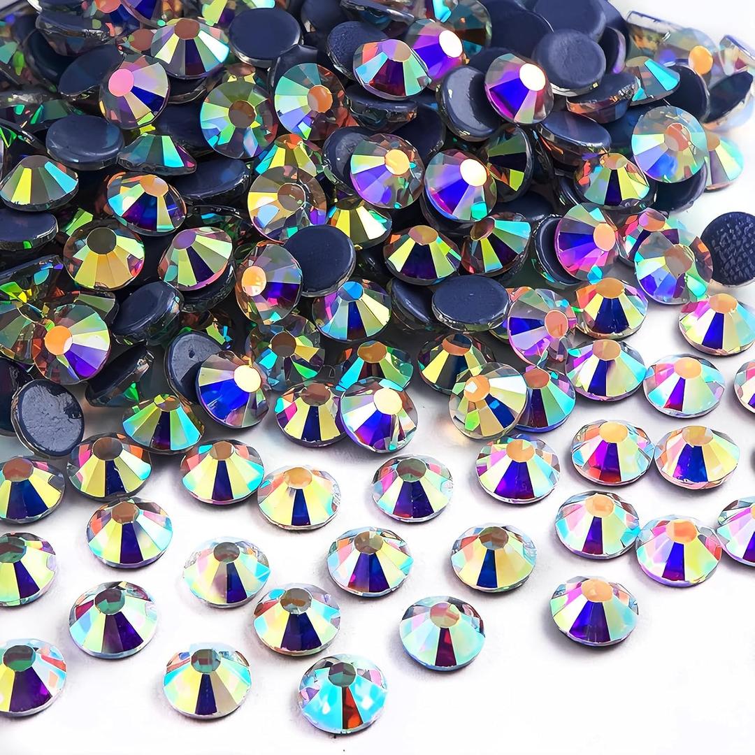 2 x SS20 Hotfix Rhinestones Crystal AB, 2160 Pcs, Iron-On Glass Stones for Garment, DIY Craft, T-Shirt, Fabric Decoration, Strong Glue