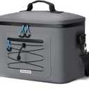 Yuleee Cooler Bag, 30 Can Soft Sided Large Portable Insulated Cooling Pack, Everyday Lunch Cooler, Leakproof Ice Chest for Beach, Camping, Travel, Picnic, Grey