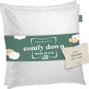 ComfyDown 28x28 Decorative Throw Pillow Insert, Down and Feathers Fill, 100% Cotton Cover 233 Thread Count, Square Pillow Insert - Made in USA (Set of 2) (White)