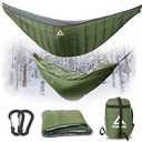 CROSSHIP Hammock Underquilt for Camping Hammock, Full Length Camping Quilt for Lightweight Soft Warm 3-4 Seasons 41-68°F, Great for Hiking Backpacking Traveling Beach (Hold Up to 500lbs)