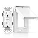 AIDA 15A GFCI Outlet with Weatherproof Cover & Wall Plate,Tamper-Resistant & Weather Resistant Self-Test Electrical Outlet for Bathroom, Kitchen, Outdoor, UL Listed, Matte White, 1 Pack
