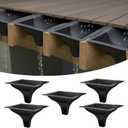 Downspout Gutter Funnel for Under Deck Drainage System - 5 Pack Black PE for 12” & 16” Joist Spacing, Pre-Marked Cut Lines for Easy Installation & Joist Rot Protection