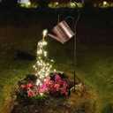 Solar Watering Can Lights Outdoor Garden Decor Metal Kettle Art Decorative Waterproof Hanging Light for Yard Lawn Patio Gardening Decorations