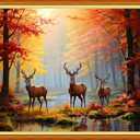 Dooxvey Cross Stitch Kits for Adults Beginners,Full Range of Cross-Stitch Stamped Kits Needlepoint Kits for Beginners Embroidery Kits 11CT Crossstitch Patterns-Forest elk 16x20 inch