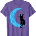 Black Cat Crescent Moon Sailor Mom T-Shirt T-Shirt (Size Small)