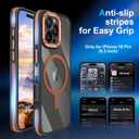 Fingic for iPhone 16 Pro Case[Fits for Magsafe][Dropping Tested]Antislip Magnetic Case Hard PC Soft TPU Edge Rugged Bumper Antiscratch Protective Shockproof Case for Women Men for iPhone 16 Pro, Orange