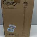 90'' H Solar Post Lights, 2700K Solar Lamp Post Light Waterproof, Dusk to Dawn Pole Lights Outdoor, lamp Posts Lighting for Garden Patio Yard Pathway Gate, Remote Control, Black(Warm White)