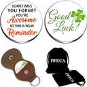 Iweca St Patty's Day Accessories Good Luck Charms Friendship Gifts Two Sided Lucky Coin Four Leaf Clover