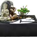 Buddha Water Fountain Indoor, Listening to The Sound of Water Flow can Relieve Your Work Fatigue, Self-Circulating Waterfall Fountain Indoor, Suitable for Home and Office Decoration (The Chan Sect)