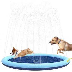 Splash Pad for Dogs Kids, Non-Slip Pet Thickened Durable Sprinkler Wading Pools, Splash Play Mat Outdoor Game Water Toys for Baby Girls Boys Children Pets