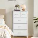 SONGMICS Tall Dresser for Bedroom, 5 Fabric Drawers with Steel Frame, 11.8"D x 19.9"W x 37.9"H