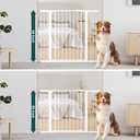 keny 36" Extra Tall Baby Gate for Doorways, Fits Openings 29.7" to 46" Wide, Auto Close Pressured Mounted Dog Gate for Stairs, No Drilling Easy Install Pet Gate, White