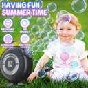 Bubble Machine, Automatic Bubble Blower for Kids Toddlers, 8000+ Bubbles Per Minute, 90 200 Oscillating Electric Plug-in or Batteries Bubble Maker, Bubble Toys for Outdoor Birthday Party - Black