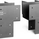 2 Pack 6''x6'' (Actual Size 5.5''x5.5'') Heavy Duty Stainless Steel Corner Post Caps Tie Bracket, Fit Connecting Wood Gazebo, Deck Patio Post and Wood Beams Bracket. (Black)