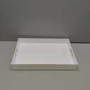 Sooyee Serving Tray with Handles,16" x 12" Decorative Tray,Coffee Table Tray,Acrylic Tray for Breakfast, Tea, Food, Butler,Table Ottoman Vanity Countertop,White