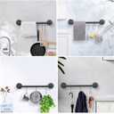 Industrial Pipe Towel Rack Towel Bar, Heavy Duty Wall Mounted Rustic Farmhouse Bath Towel Holder for Bathroom (Black, 18 Inch)