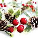 Winter Garland Christmas Decoration of Red Berries, Pine Cones, Holly & Evergreen Pine Needle  Unlit Holiday Berry Dcor for Home, Kitchen, Bar & Fireplace & Decorative Outdoor Greenery 6 Ft Long