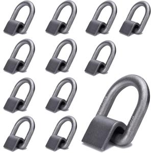 3/8" Heavy Duty Weld-On Forged D Ring with MBS: 5,000 lbs, D-Ring Tie Down Anchor with Weld On Anchor Points for Trailer, Truck Cargo, RV, ATV Tiedowns, Farm Applications etc (12 Pack)