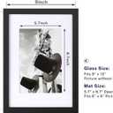 ONE WALL Tempered Glass 9x13 Picture Frame with Mats for 6x9 Photo, Black Wood Frame for Wall and Tabletop - Mounting Hardware Included