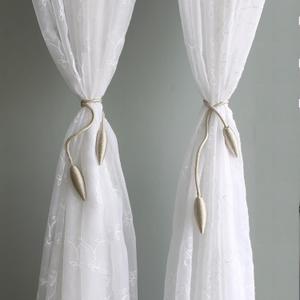 Valea Home 2 Pieces Curtain Tiebacks Clips Creative Window Drape Twist Tie Backs European Style Custom Made Curtain Holders Decorative Draperies Holdbacks, Beige