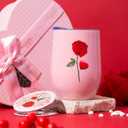 Mothers Day Gifts Box, Pink Rose SPA Gift Basket for Women, Mom Birthday Gifts, Heart-Shaped Relaxing Bath Set with Tumbler, Best Gift for Mom, Wife, Love You Anniversary Present