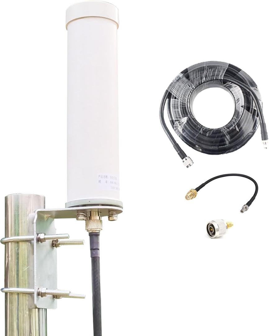 Outdoor Omni 4G LTE 5G Cellular Antenna for Signal Booster & Router, 698-3800MHz 8dBi 10meters Cable, Support All Carrier, Verizon AT&T Sprint T-Mobile