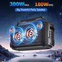 Portable Bluetooth Speaker 300W Peak Big Powerful Loud Sound Deep Bass Large Wireless Boombox with Subwoofer DSP Led Light for Home Party Outdoor Gatherings Camping Backyard