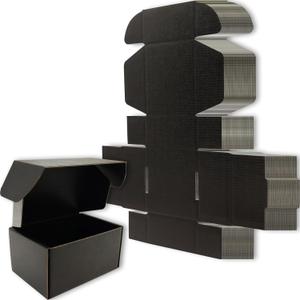 6x4x3 inches Small Shipping Boxes Set of 50 - Black Mailer Corrugated Cardboard Boxes for Shipping Packaging Mailing Products